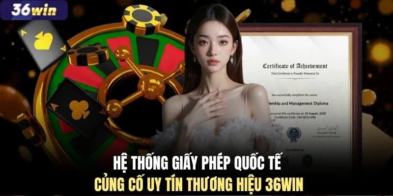 Hệ thống giấy phép quốc tế củng cố uy tín thương hiệu 36WIN